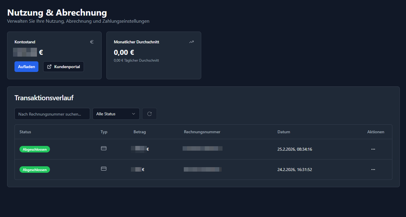 Transaction History Table