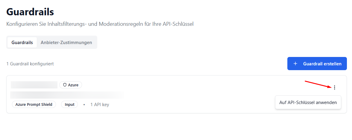 API-Schlüssel Guardrails zuweisen