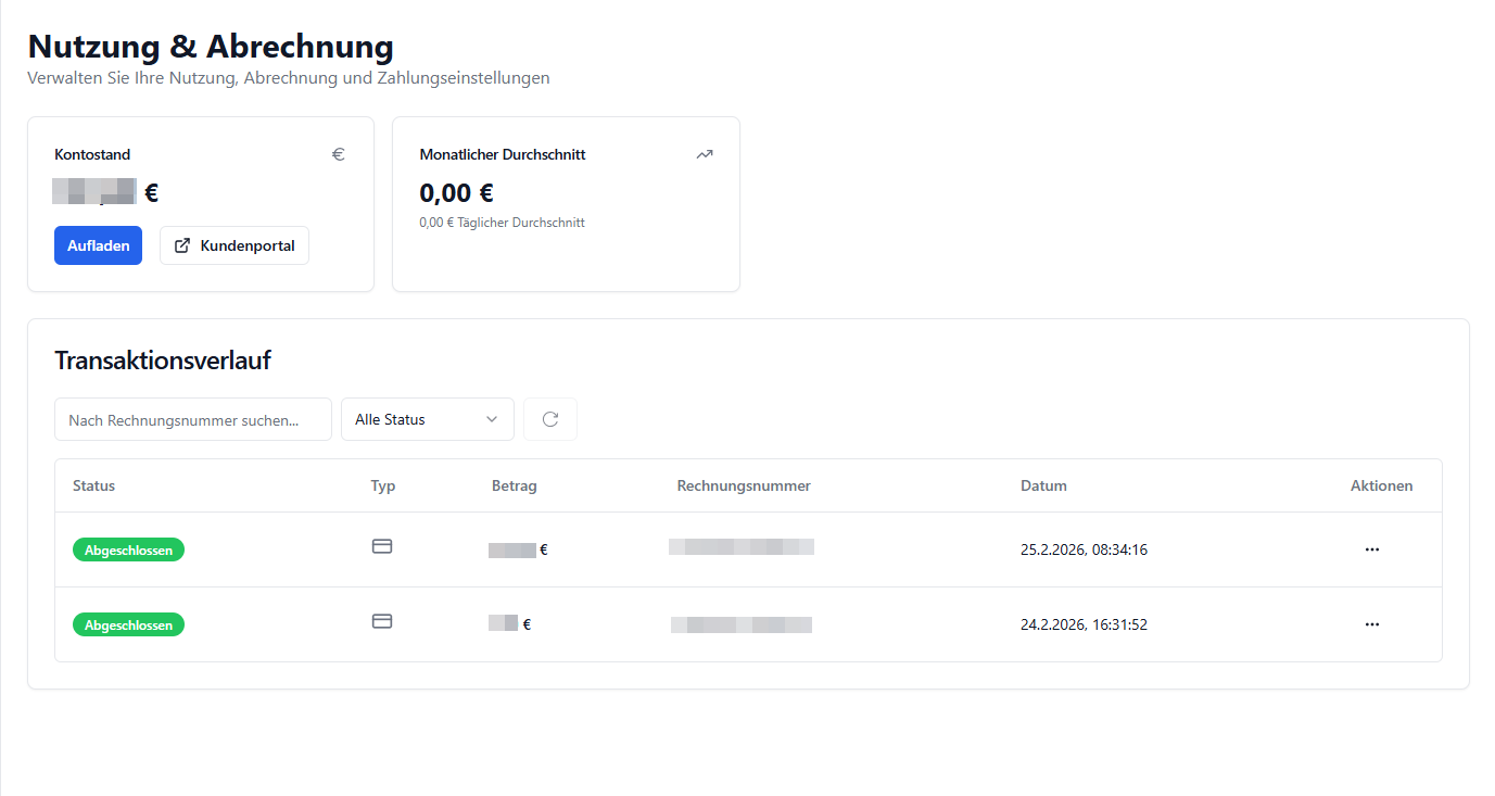 Transaction History Table